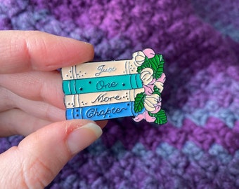 Just One More Chapter Bookish Pin