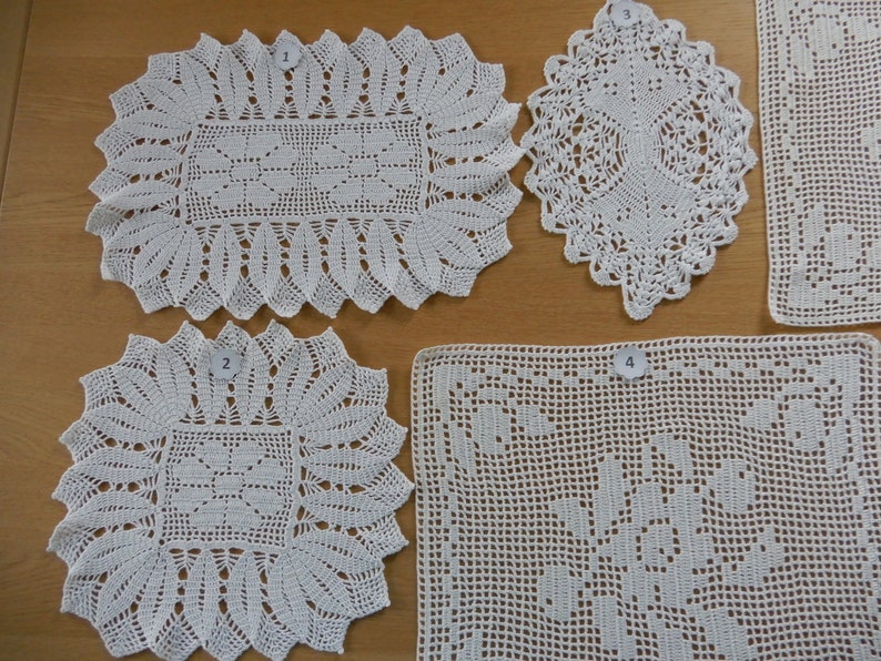 Große Häkeldeckchen Zierdeckchen Deckchen Handarbeit von Oma unbenutzt 3 image 3