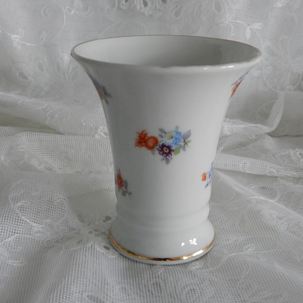 Kleine Vintage-Vase mit Blümchen von Schumann - 10 cm