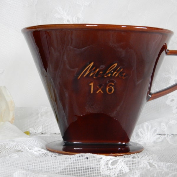 MELITTA - Kaffeefilter XL 1 x 6 - dunkelbraun - RAR - 60er Jahre Landhausstil Viantage Rockabilly Mid Century