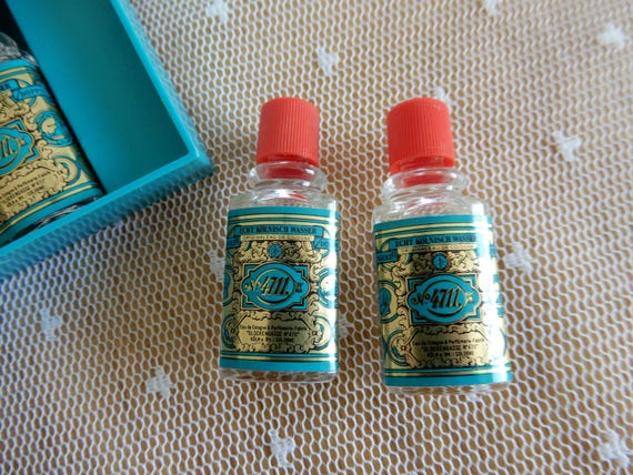 2 x Miniatur 4711 Echt Kölnisch Wasser - Mini - Duftflasche - Vintage