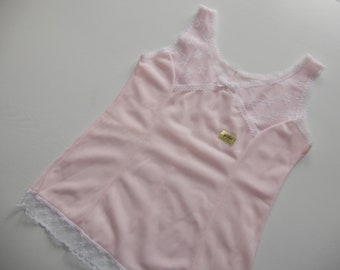 Kleines rosa Perlon-Unterkleid für Mädchen, Puppe, Bär- Vintage