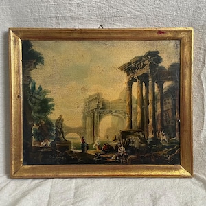 Vintage Italian Classical Scene | Framed Print on Canvas | The Harbinger Collection