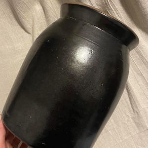 Espresso Brown Antique Crock | Early 20th Century Crock | Dark Antique 1900s Pottery | The Phoebe Collection