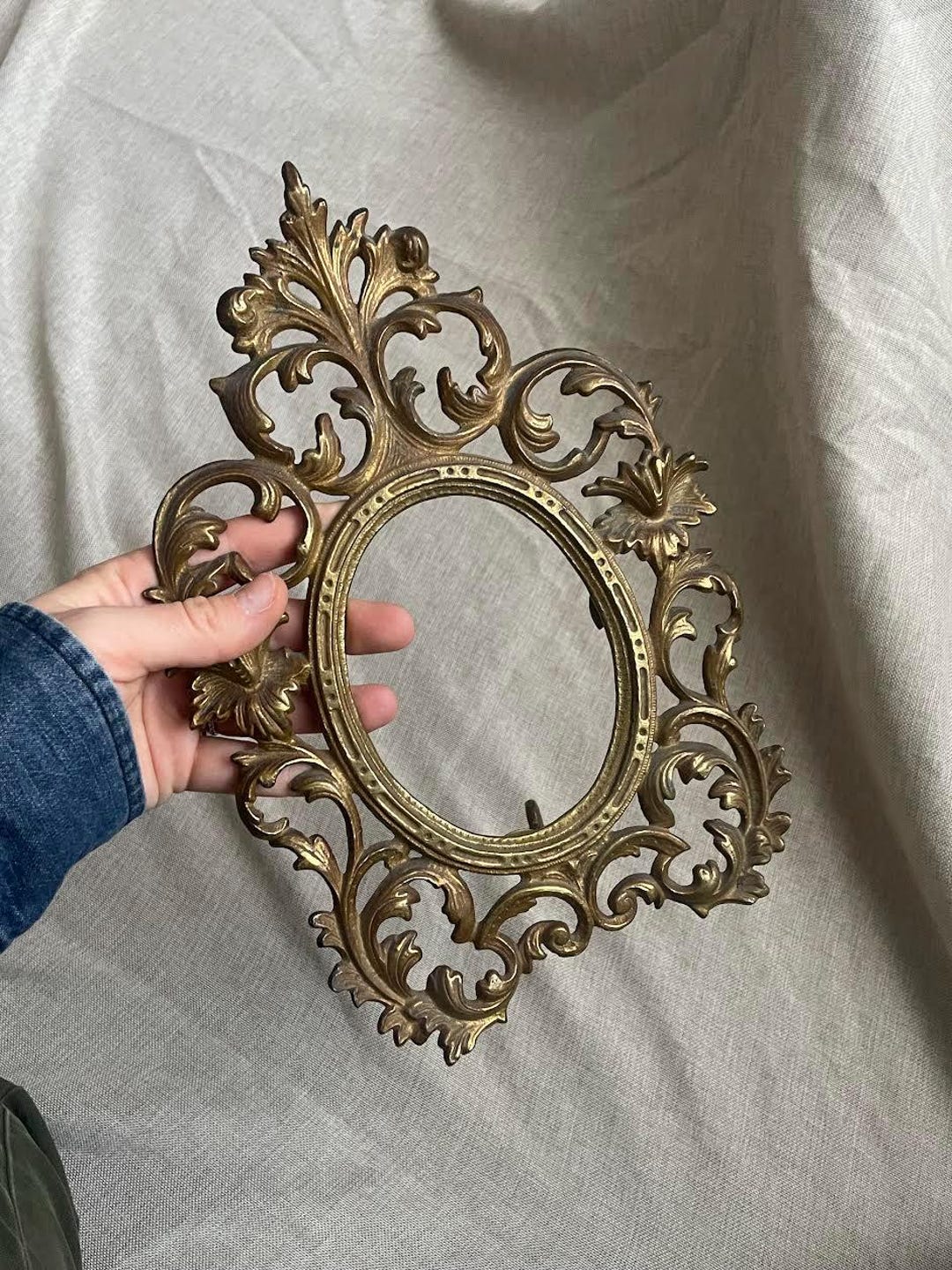 Burre Frame Antique Victorian Brass Picture Frame | Ornate Standing Frame With ...