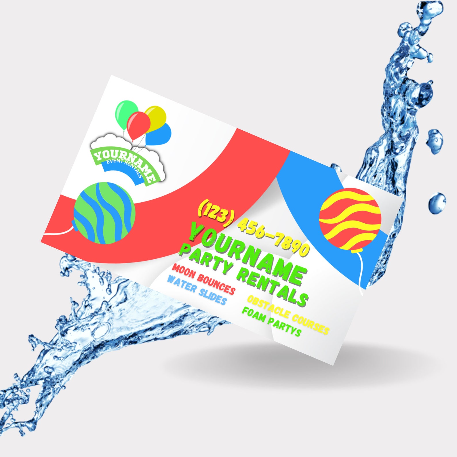 Party Rental Business Card, Bounce House Rental Business Card, Business