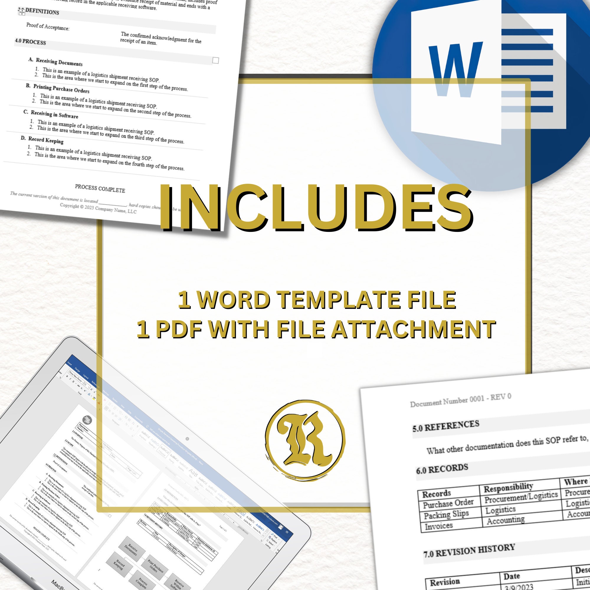 Standard Operating Procedure Template SOP Template Microsoft - Etsy