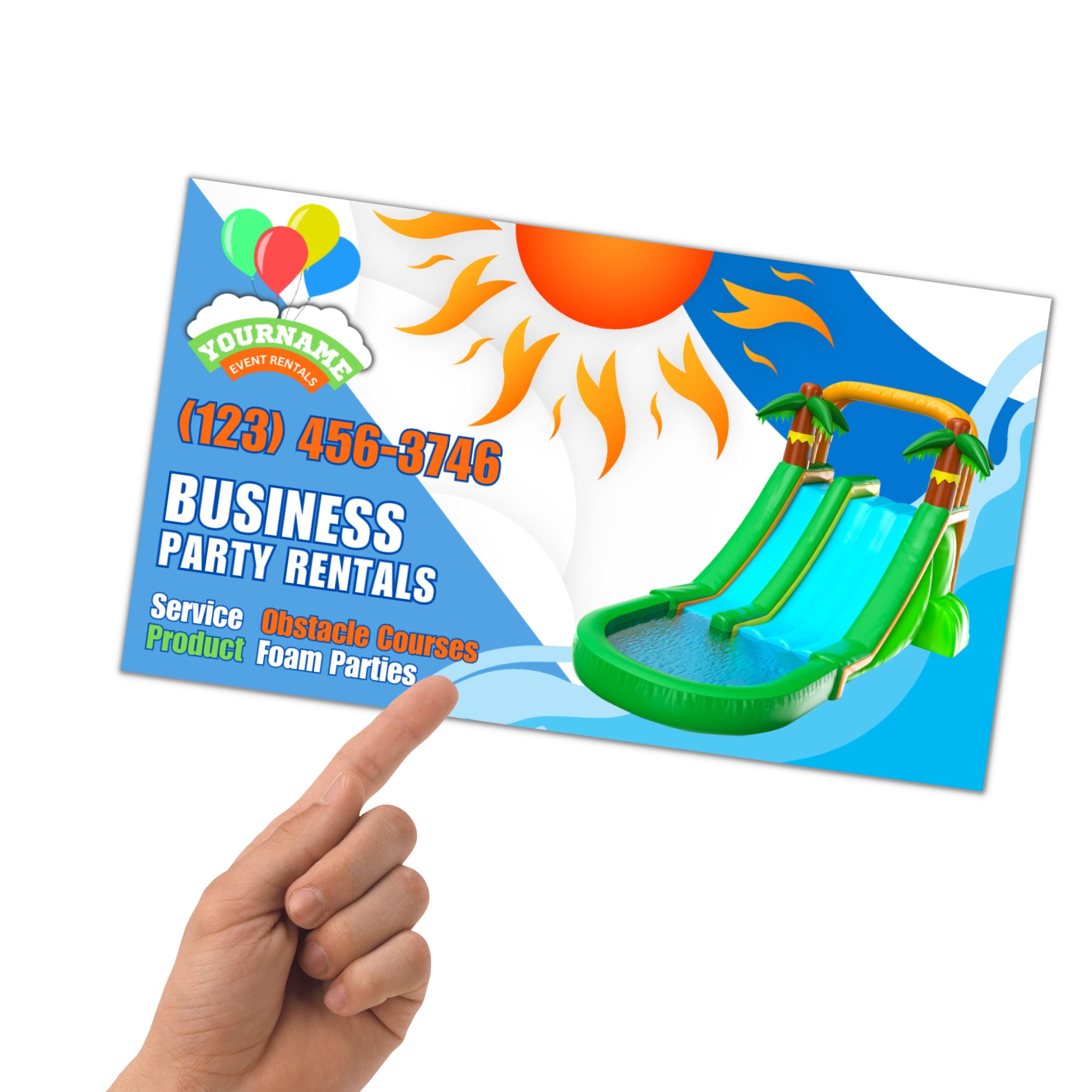 Party Rental Business Card, Bounce House Rental Business Card, Business