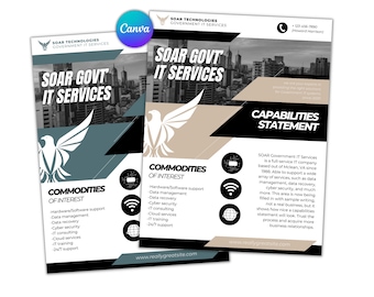 Capability Statement, Capability Statement Template Canva, Capability Statement Template for Government Contracting, Canva, DIY capability