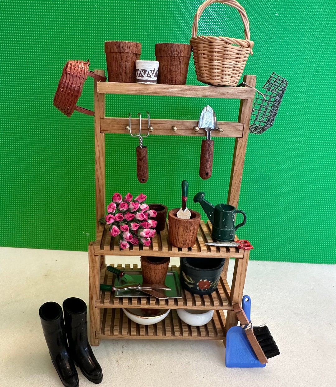 112 Scale Oak Potting Bench. Plenty of Room for All Your Etsy