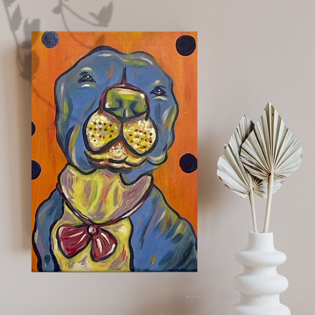 Custom Pet Portrait, Pop Art Pet Painting, Portrait From Photo