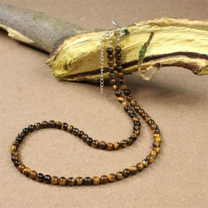 Tiger Eye Beaded Choker: Minimalist Crystal Necklace Gift (6mm)