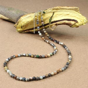 Natural Jasper Beaded Choker, Earthy Gemstone Necklace