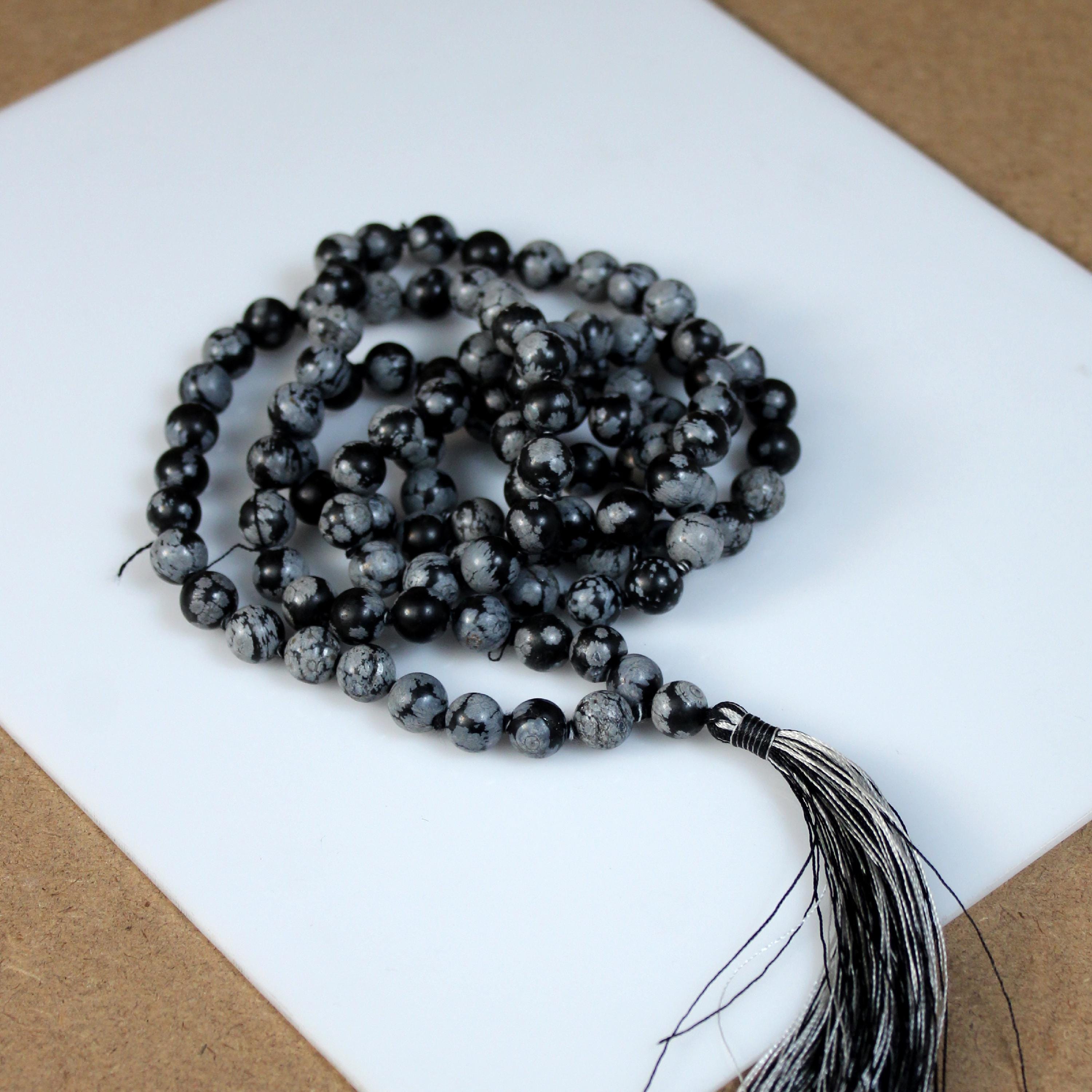 Ossidiana Fiocco Di Neve - Filo Di Sfere Lisce Da 12mm - Fili Di Pietre