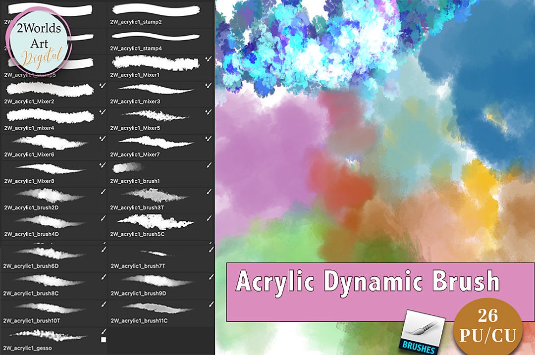 Dynamic Acrylic Brushes, Swatch, Digital Brush