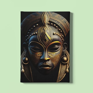 African Mask on Canvas III African Art African American Art Black Art Mask Housewarming Gift For Him Decor Wall Art Canvas Art Large Canvas