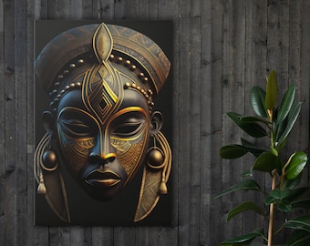 African Mask Art African Art Large Canvas Wall Art African American Art Home Decor Ethnic Art Canvas Print Tribal Wall Decor Art Gift