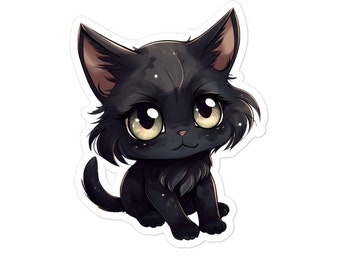 Cute Black Cat Sticker | Cat Mom Gift