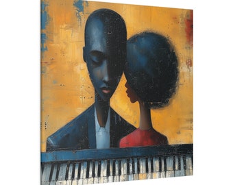 Black in Love Jazz Essence Leinwand: Fesselnde afroamerikanische Kunst- und Musikliebhaber Drucke - Perfekte Wandkunst für Jazz-Liebhaber