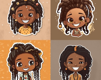 Black Girl Magic Stickers, African American Glossy Stickers (12 Pack)