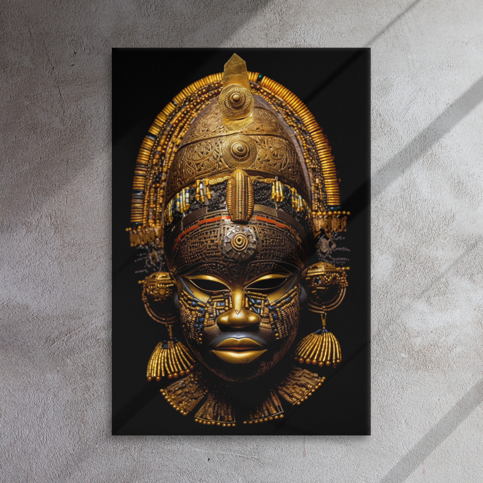 Queen Idia Mask Canvas, Gold African Art Print - Etsy
