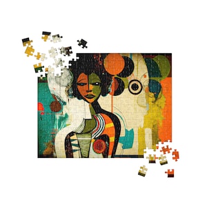 Black Womanhood, Queen Mother, African Art Jigsaw Puzzle 252 or 520 pcs Black Woman Art Puzzle Art African American Art Puzzles