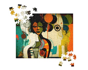African American Art Jigsaw Puzzle, Queen Mother Portrait