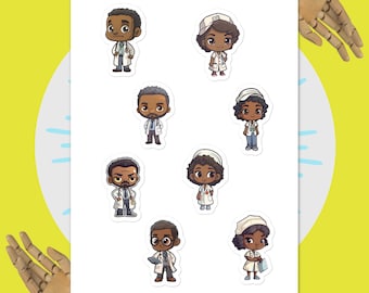 Black Doctor Stickers | African American Medical Stickers | Black Excellence Stickers | People of Color | Black Nurse | Melanin Nurse