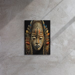 Detailed African Yoruba Tribal Elder, 24x36 inches Canvas, Highly Detailed and Colorful