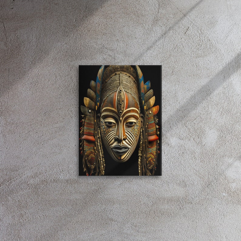 Detailed African Yoruba Tribal Elder, 24x36 inches Canvas, Highly Detailed and Colorful
