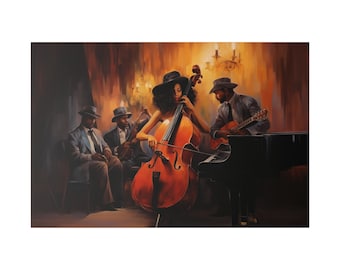 Jazz Band Canvas Art – African American Music, Black Culture Home