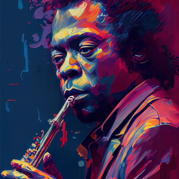 Miles Davis, Jazz Music Legend, Printable Poster up to 16x20, Digital Art Download 300 dpi, jazz poster printable, jazz club photo download