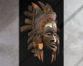 Afrikanische Maske Leinwand Druck, Stammes-Wand-Dekor, ethnische Hauskunst