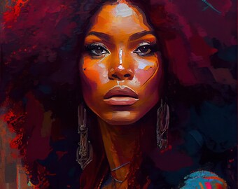 Chaka Khan Kunst Druck, Schwarze Musik Legende, Abstraktes Portrait (Digitaler Download)