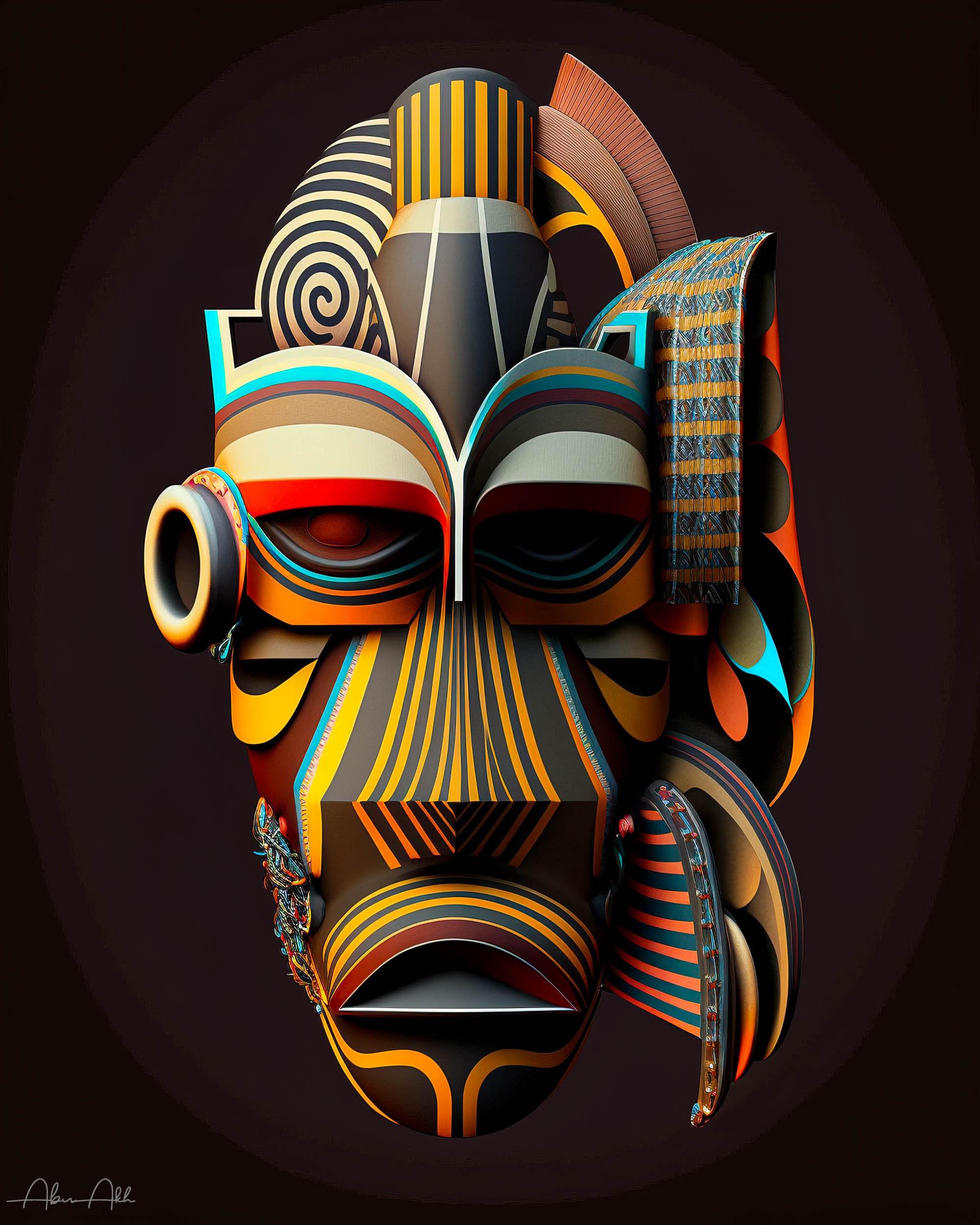 Masque Africain Mystère – Toile Art Mural – Décoration Maison – Neuf
