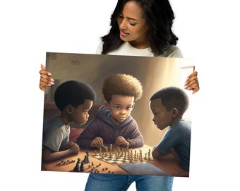 Black Boys Schach Poster - Black Boys Rock Mind Games Afroamerikaner Bilder