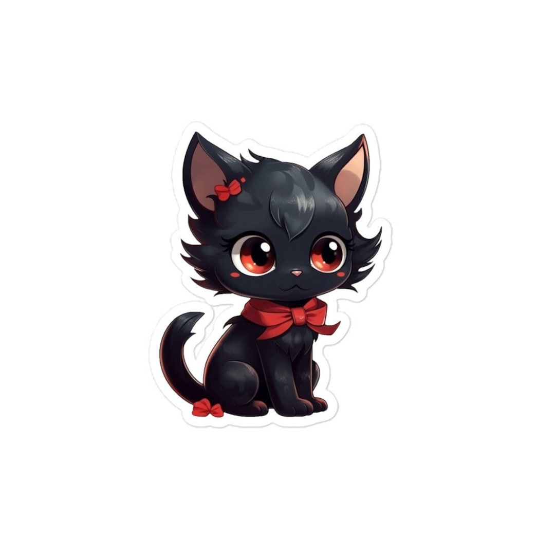 Black Cat Sticker Sheet | Black Cat Red Bow | Black Cat Mom | Cute Cats ...