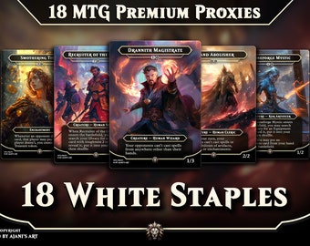 18 White Staples 2.0 ••• MTG Proxy Cards, Premium Custom Magic Cards for Commander EDH