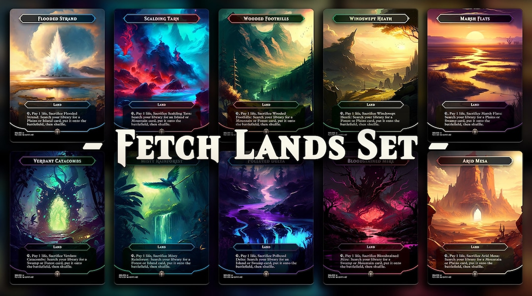 Premium Full Art Fetch Lands Proxies for MTG Collectors and Etsy