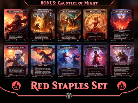 Commander Red Staples Gauntlet of Might Tokens Premium - Etsy