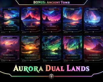 Premium Aurora Dual Lands Proxies for MTG Collectors and Players - High-Quality Magic Proxy Cards for Altered Art and Casual Play