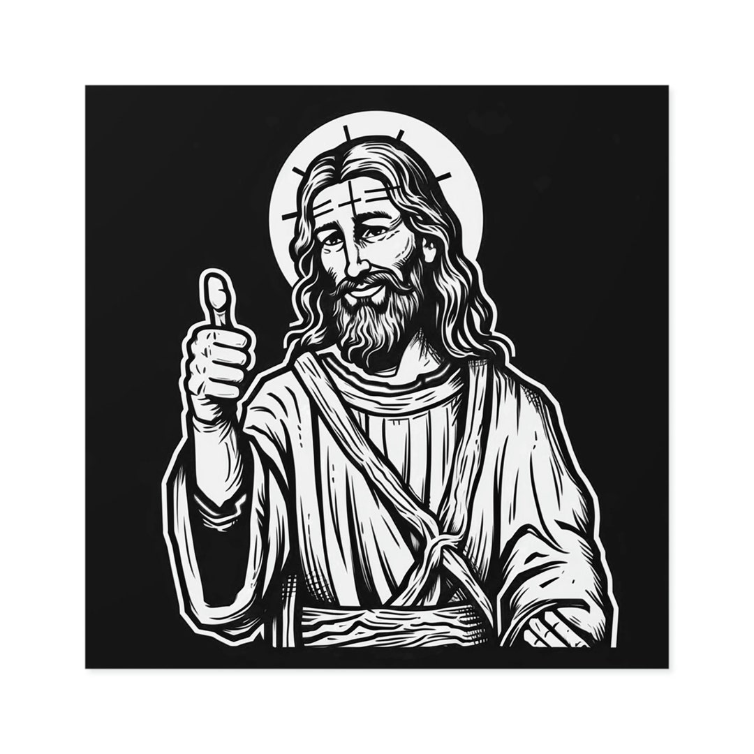 Jesus Gives A Thumbs Up Die Cut Sticker Thumbs Up Jesus Jesus Sticker Cool Jesus Sticker