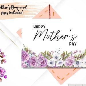 Biglietto d'auguri per la festa della mamma in formato digitale / Biglietto per la mamma in 2 misure / Biglietto di auguri per la festa della mamma / Etichette d'amore per la festa della mamma / Download digitale