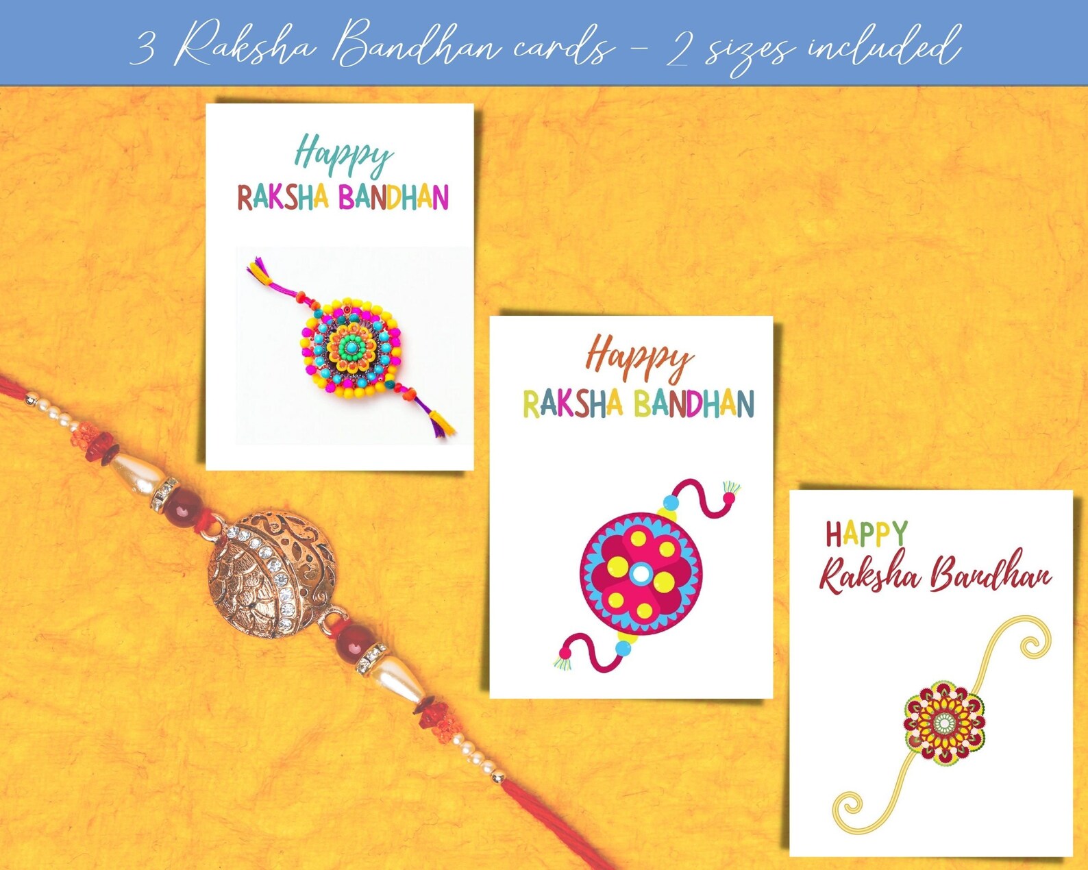 3 Printable Raksha Bandhan Cards | 3 Raksha Bandhan Cards | Instant ...