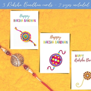 3 afdrukbare Raksha Bandhan-kaarten | 3 Raksha Bandhan-kaarten | Raksha Bandhan-kaarten direct downloaden | Afdrukbare Rakhee-wenskaarten