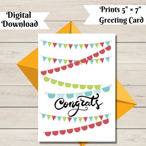 Congratulations Printable Card / Instant Download PDF / Congrats Card ...