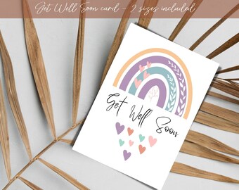 Printable Get Well Soon Card Instant Download Greeting Card Digital ...