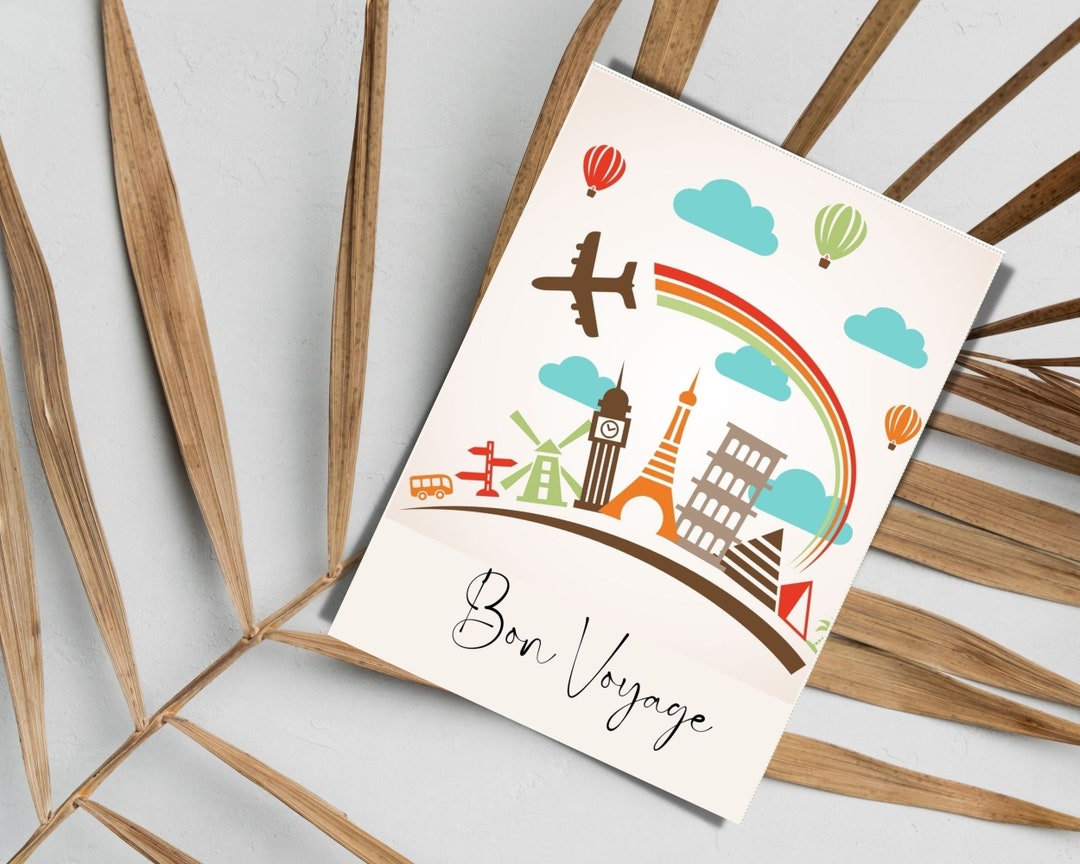 Biglietto D'auguri Bon Voyage – Design Umoristico, 12x17 Cm, Con Busta, Fatto A Mano Nel Regno Unito