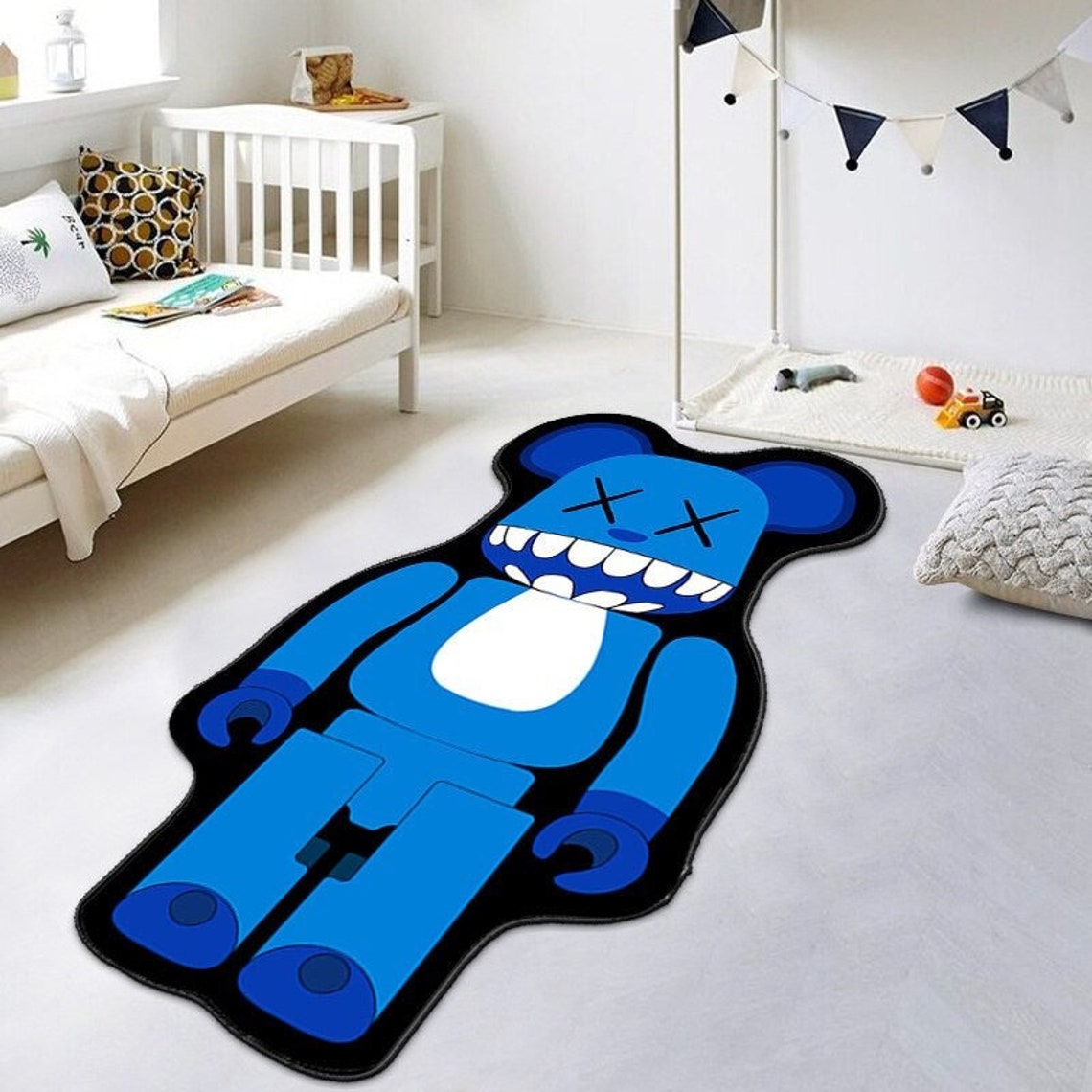 KAWS Bearbrick Rug Bedroom Aesthetic Rugs Minimalist Tufted Etsy