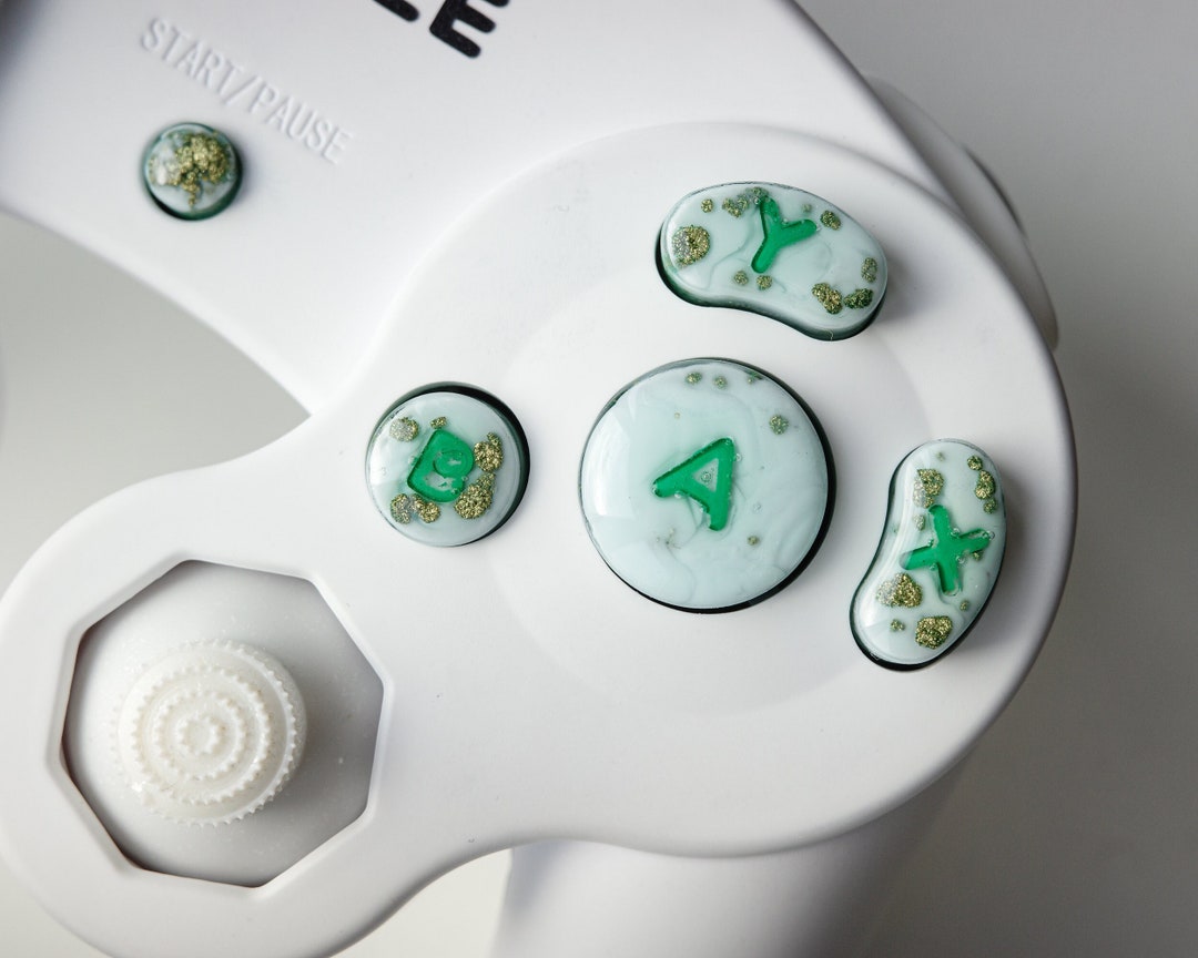 Gamecube Button Set ABXYSD Artisan Handmade Buttons Jade Etsy